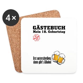 Gästebuch 18 Geburtstag Männer Mann funny Design - Untersetzer (4er-Set) - Weiß - Vorne
