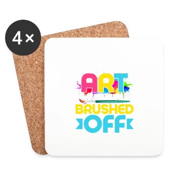 Écoutez l’art ou vous serez balayé Educa - Dessous de verre (lot de 4) - blanc - Devant