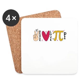 Liebe Frieden Pi Mathe Urlaub Mathematik Pi - Untersetzer (4er-Set) - Weiß - Vorne