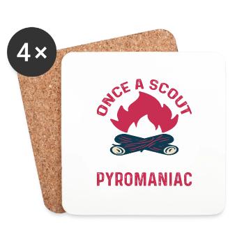 Une fois éclaireur, toujours pyromane 25 - Dessous de verre (lot de 4) - blanc - Devant