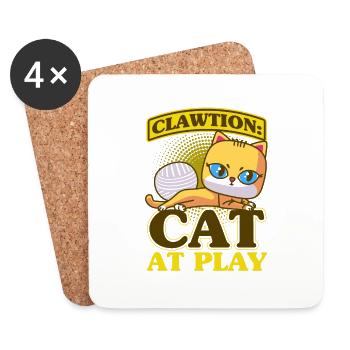 Cat Cat Lover Cat Mama Gift - Coasters (set of 4) - white - Front