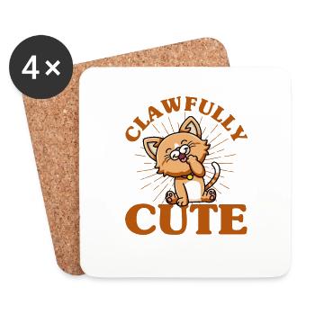 Cats lovers cat parents cats sayings - Coasters (set of 4) - white - Front