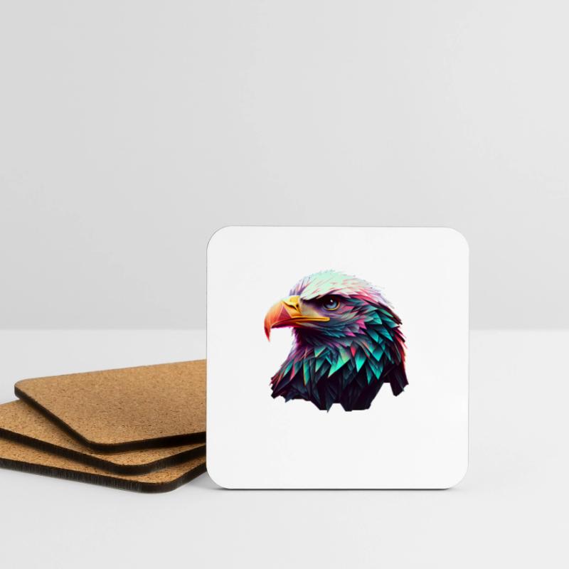Cool polygon design with a bald eagle Coasters (set of 4)