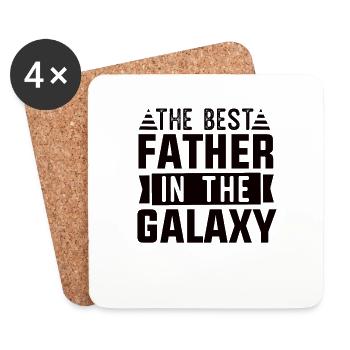 World Best Papa Father Couples Couple Parents Dad daddy - Coasters (set of 4) - white - Front