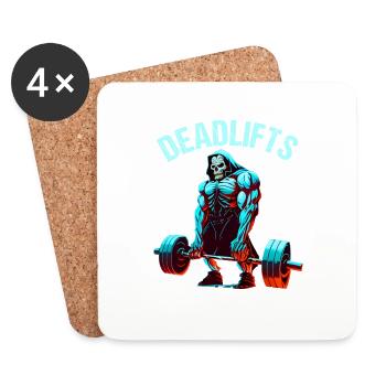 Deadlifts Gym Fitness Lustiges Training - Untersetzer (4er-Set) - Weiß - Vorne
