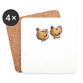 Brahma Chicken I Chicken Poultry Motif pour - Dessous de verre (lot de 4) - blanc - Devant
