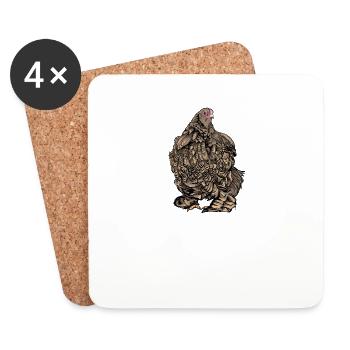 Brahma Chicken I Chicken Poultry Motif pour - Dessous de verre (lot de 4) - blanc - Devant