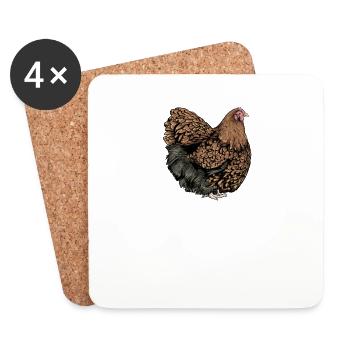 Brahma Chicken I Chicken Poultry Motif pour - Dessous de verre (lot de 4) - blanc - Devant