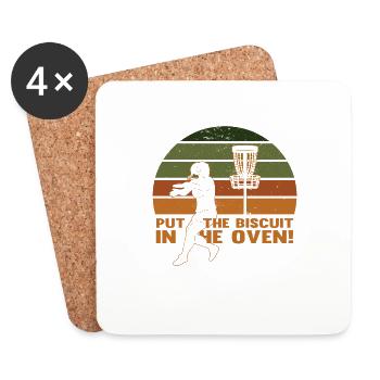Retro Disc Golf - Coasters (set of 4) - white - Front