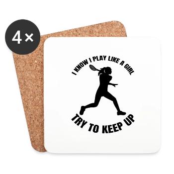 Tennis player Tennis Women Girls Tennis Club - Coasters (set of 4) - white - Front