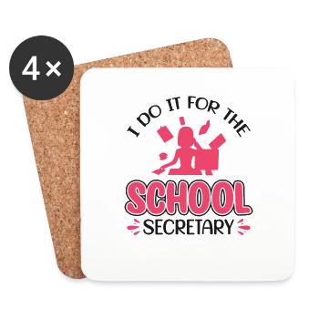 Je le fais pour le secrétaire de l’école - Dessous de verre (lot de 4) - blanc - Devant