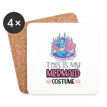 Ceci est mon costume de sirène - Dessous de verre (lot de 4) - blanc - Devant