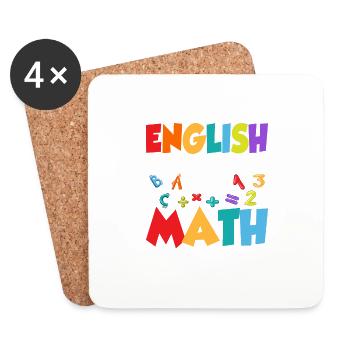 English Is Important But Math Is Importanter Schoo - Coasters (set of 4) - white - Front