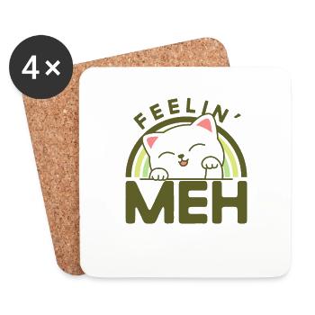 Katze Katzen Liebhaber Katzenmama Geschenk - Untersetzer (4er-Set) - Weiß - Vorne