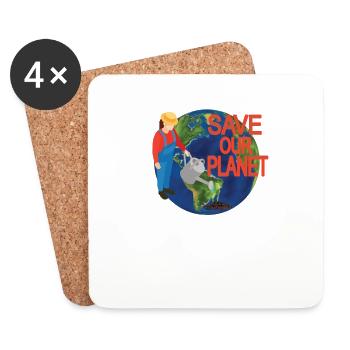 Gardener Accessories Garden Motif - Coasters (set of 4) - white - Front