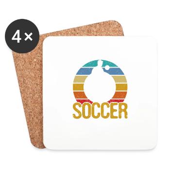 L’école est importante, mais le football est plus important - Dessous de verre (lot de 4) - blanc - Devant