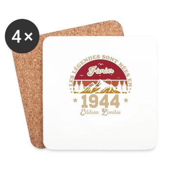 Les Légendes Sont Nées En Février 1944 - Dessous de verre (lot de 4) - blanc - Devant