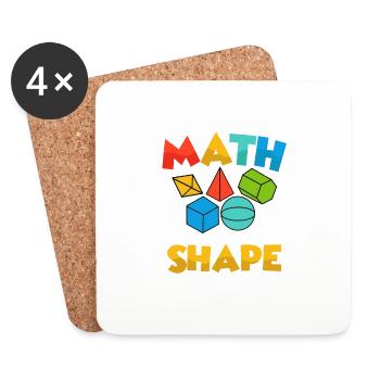 Les mathématiques vous gardent en forme Éducation Professeur de mathématiques - Dessous de verre (lot de 4) - blanc - Devant