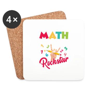 Math Teacher Summer Edition Education School - Dessous de verre (lot de 4) - blanc - Devant
