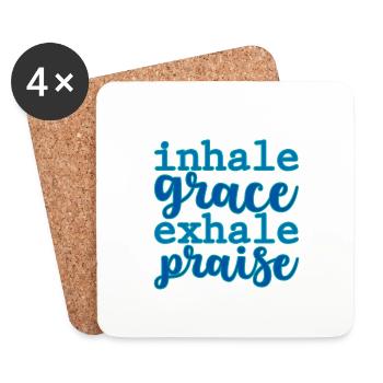 Inspirez la grâce expirez Louange 2 - Dessous de verre (lot de 4) - blanc - Devant