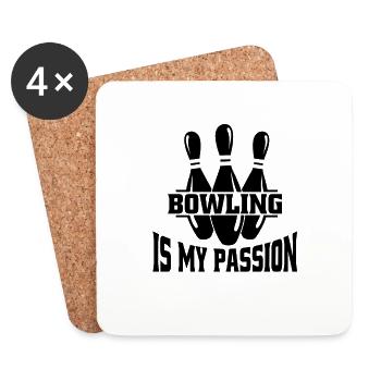 Bowling Kegelverein Bowler Kegeln Bowlingverein - Dessous de verre (lot de 4) - blanc - Devant