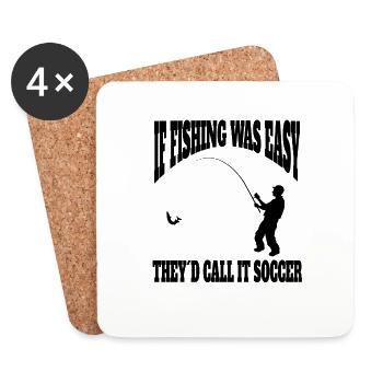 Fishing Fishing Fishing Fishing Fishing Hooks - Coasters (set of 4) - white - Front
