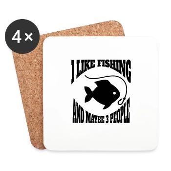 Fishing Fishing Fishing Fishing Fishing hooks - Coasters (set of 4) - white - Front