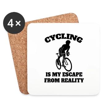 Bicycle Cycling Cyclists Cyclists - Coasters (set of 4) - white - Front
