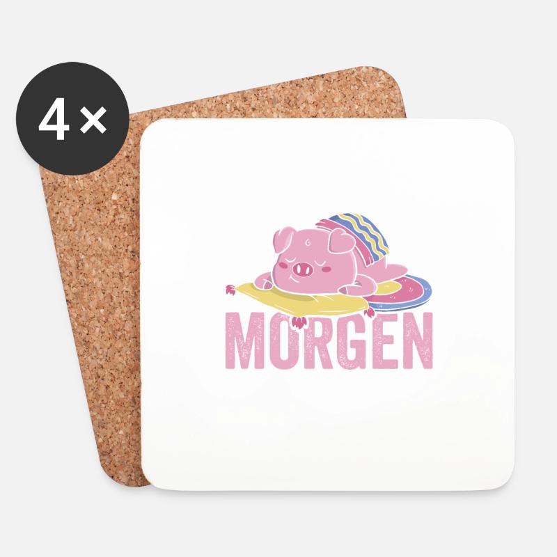Mach ich Morgen Faulenzer - Untersetzer (4er-Set) - Weiß