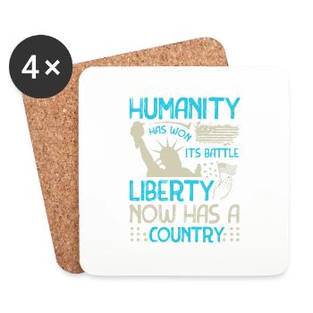 L’HUMANITÉ A GAGNÉ, C’EST LA BATAILLE LA LIBERTÉ A MAINTENANT UN - Dessous de verre (lot de 4) - blanc - Devant