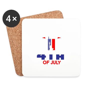HAPPY 4TH OF JULY USA - Coasters (set of 4) - white - Front