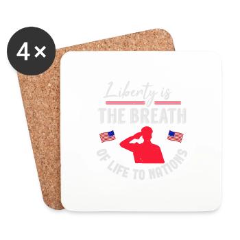 LA LIBERTÉ EST LE SOUFFLE DE VIE DES NATIONS - Dessous de verre (lot de 4) - blanc - Devant