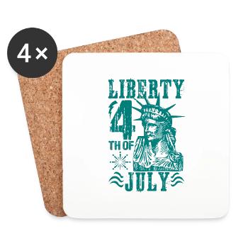 LIBERTY 4TH OF JULY - Coasters (set of 4) - white - Front