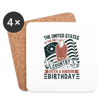 THE UNITED STATES IS THE ONLY COUNTRY WITH A KNOWN - Coasters (set of 4) - white - Front