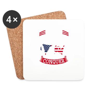 VOUS NE POUVEZ PAS CONQUÉRIR L’AMÉRIQUE - Dessous de verre (lot de 4) - blanc - Devant