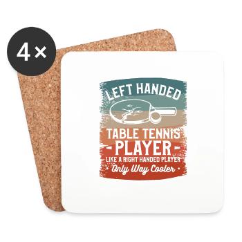 Left Handed Table Tennis Player Like A Right - Coasters (set of 4) - white - Front