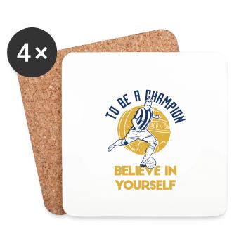 Pour être un champion, croyez en vous Football - Dessous de verre (lot de 4) - blanc - Devant