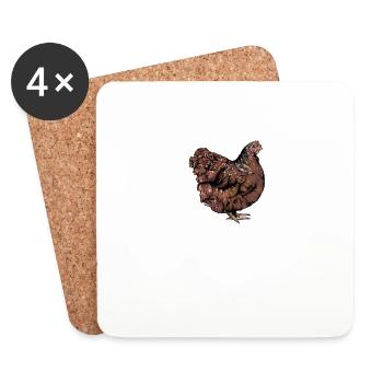 Brahma Hühner I Chicken Geflügel Motiv für - Untersetzer (4er-Set) - Weiß - Vorne