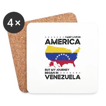Born Venezuelan Venezuela American USA Citizenship - Coasters (set of 4) - white - Front