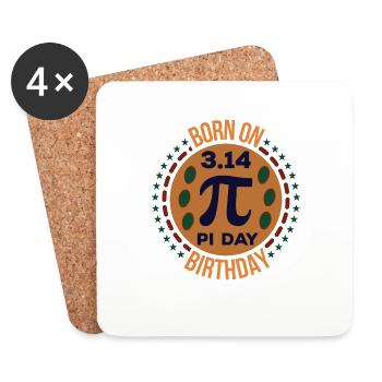 Pi Day Day Circle Number Pi Birthday Born - Coasters (set of 4) - white - Front