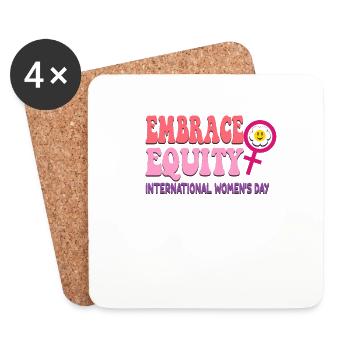 International Womens Day Embrace Equity - Coasters (set of 4) - white - Front