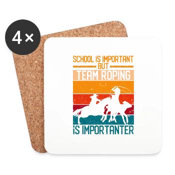 L’école est importante, mais l’équipe est plus importante - Dessous de verre (lot de 4) - blanc - Devant