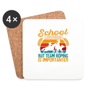 L’école est importante, mais l’équipe est plus importante - Dessous de verre (lot de 4) - blanc - Devant