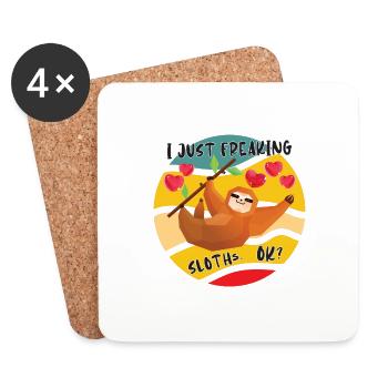 Je viens de flipper l’amour paresseux ok drôle animal mignon - Dessous de verre (lot de 4) - blanc - Devant
