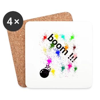 boom - Coasters (set of 4) - white - Front