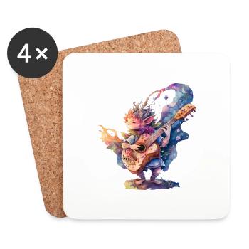 Great ladies, children's guitar music is fun FEE - Coasters (set of 4) - white - Front