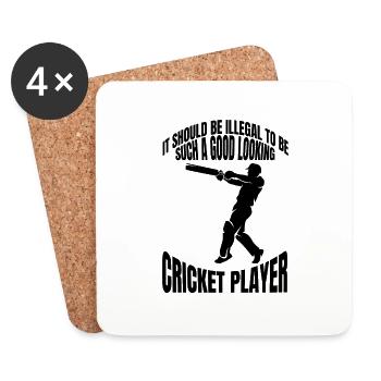 Kricket Kricketteam Cricket Kricketmannschaft - Untersetzer (4er-Set) - Weiß - Vorne