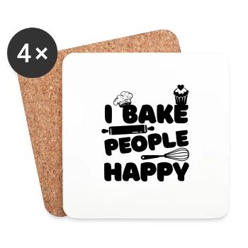 Baker Bakery Pastry Baking Pastry Chef - Coasters (set of 4) - white - Front