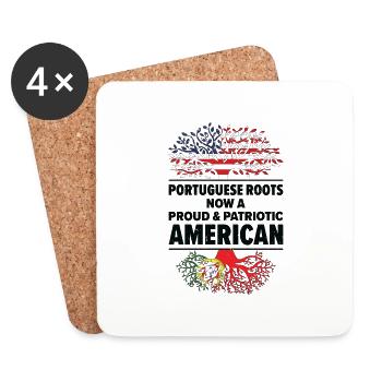 Born Portuguese Portugal American USA Citizenship - Coasters (set of 4) - white - Front