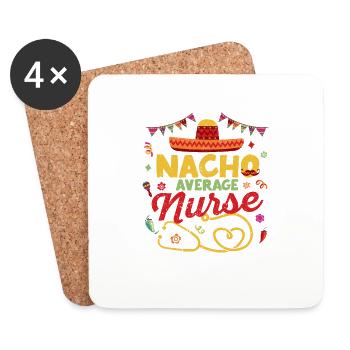 Nacho Durchschnittliche Krankenschwester Lustige - Untersetzer (4er-Set) - Weiß - Vorne